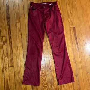 Bubblegum sexy red pants shimmery bootcut stretch 90s/y2k fun 6